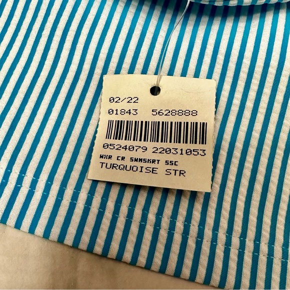 Lands End Swim Skirt Womens Sz 22 Blue And White Seersucker Bathing Suit Bottom - Picture 6 of 8